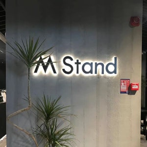 Sinais de publicidade comercial personalizados, sinal de carta backlic de metal, sinal de estéreo, sinal de carta 3d de negócios ao ar livre, logotipo de decoração de loja, caixa de luz led