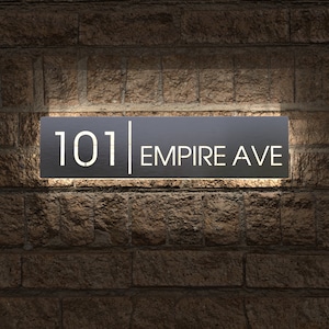 Personalized House Number Sign,LED Metal Address Sign,Address Plaque,Outside LED Lighted Address Numbers,Home Decor,Address Sign,Door Decor
