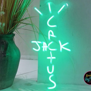 Placa de néon CACTUS JACK, placas de néon criativas, placa de néon para casamento, decoração de casa em néon, adereços para fotos, presentes de Ação de Graças, presentes para o dia das mães