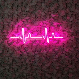 Sinal de néon de batimento cardíaco, sinal de néon para decoração de festa, luzes LED, sinal de decoração de parede de quarto, sinal de néon para decoração de casa, decoração de casamento, sinal de néon, presente personalizado