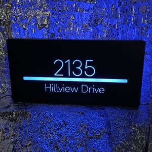 Rectangular House Number Sign,Custom Door Sign,LED Modern Metal Address Plaque Sign ,Outdoor Address Logo,Hotel House Sign