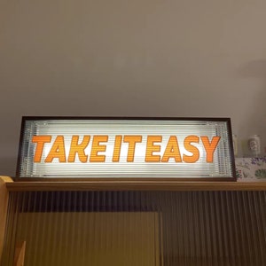 Modern Metal Corrugated Acrylic Light Box,Personalized Shop Door Decor Sign,Advertising Light Box,LED Tabletop Art Decor Box,Vintage Logo