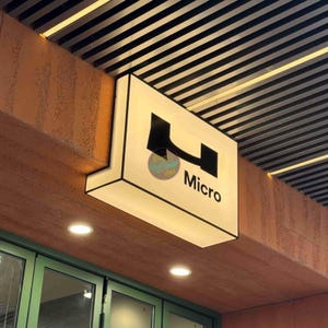 Outdoor LED Light Box Sign - Custom Size Acrylic Blade Sign - Weatherproof Glowing Store Front Sign for Shop, Cafe, Restaurant