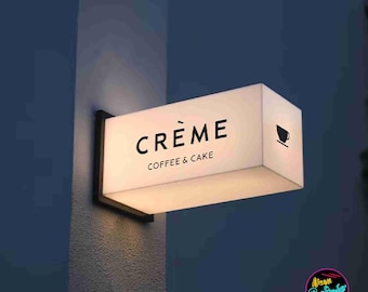Caja de luz acrílica personalizada, caja de luz para decoración de pared comercial, letrero LED para exteriores, letrero publicitario, letrero de empresa, letrero iluminado, letrero para puerta.