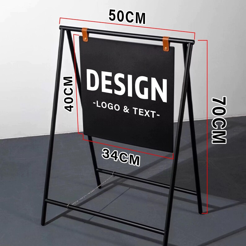 External Sign Frame Portable Folding A-frame Sign | Custom Metal Sidewalk Signboard ...
