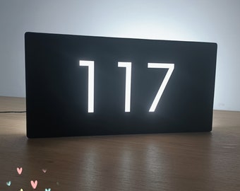 Custom House Number Sign | LED Backlit Metal Sign | House Signs Door Number Sign Plaque | Address Number Sign | Address Plaque | Street Sign