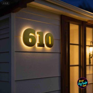Custom LED House Numbers - Illuminated Address Sign - Backlit Modern Home Plaque -Waterproof Outdoor Wall Numbers-Glow at Night-Personalized