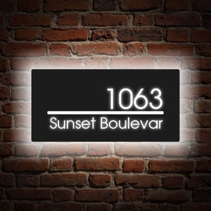 Sinal de caixa de luz acrílica personalizada, sinal de número de casa personalizado, nova decoração de presente de casa, placa de número de casa, dê-lhe presente, caixa de número de LED, sinal de porta