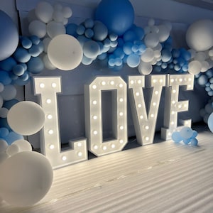 large decorative letters love with bulbs wood letters 3D Model in