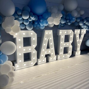BABY Festzelt Brief Zeichen, Hochzeitsszene Atmosphäre Dekor Große Buchstaben Lichter, Festzelt Zeichen, 3 FT / 4 FT Brief Zeichen, personalisiertes Geschenk, Hochzeitsdekor