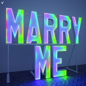 Letras personalizadas &quot;Cásate conmigo&quot;: Letreros LED para marquesina, dimensiones a medida, iluminación personalizada, decoración para el hogar y el comercio, exhibición de eventos