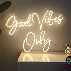 Good Vibes Only Neon Sign, luces de neón de fiesta familiar personalizadas privadas, decoración para Bar Wall Art Sign, letrero de neón hecho a mano, regalos del Día de la Madre