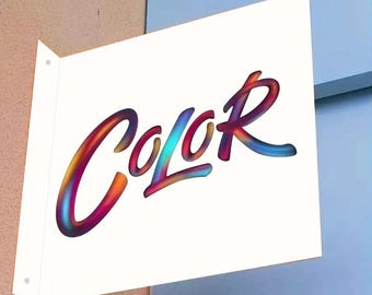 Custom Metal Blade Sign - Outdoor Business Signage - Heavy Duty Wall Mounted Sign for Retail Shops, Restaurants & Offices