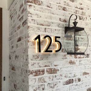 Modern metalen huisnummer, hotelkamernummerbord, aangepast huisnummer, adresnummerplaat, thuismuurdecoratie, LED-huisnummer, deurbord