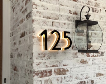 Modern Metal House Number, Hotel Room Numbers Sign, Custom House Number, Address Number Plate, Home Wall Decor, LED House Number, Door Sign