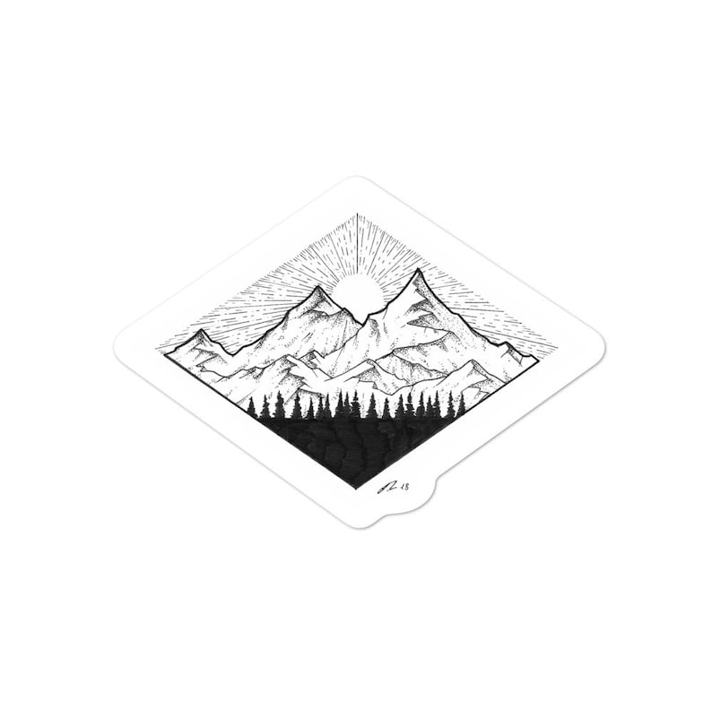 Mountains Sunset Sticker