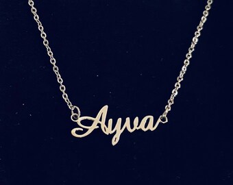 Sterling Silver Name Necklace - Custom Name Necklace - Personalized Name Plate - Dainty Cursive Name Necklace - Gift For Her