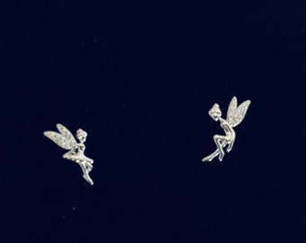 Sterling Silver Earrings, Women Earrings, Fairy Earrings, Dainty Silver Jewellery, Tinkerbell Earrings, Stud Earrings