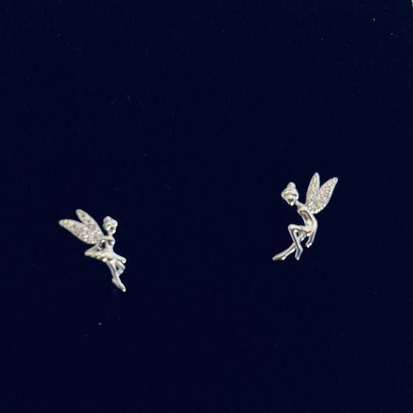 Sterling Silver Earrings, Women Earrings, Fairy Earrings, Dainty Silver Jewellery, Tinkerbell Earrings, Stud Earrings