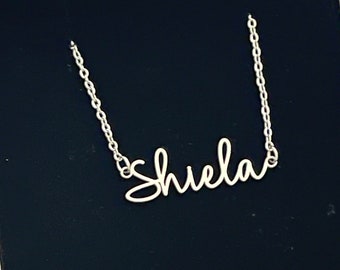 Dainty Silver Name Chain Necklace - Script Name Plate - Custom Name Necklace - Personalized Gift - Cursive Name Jewelry