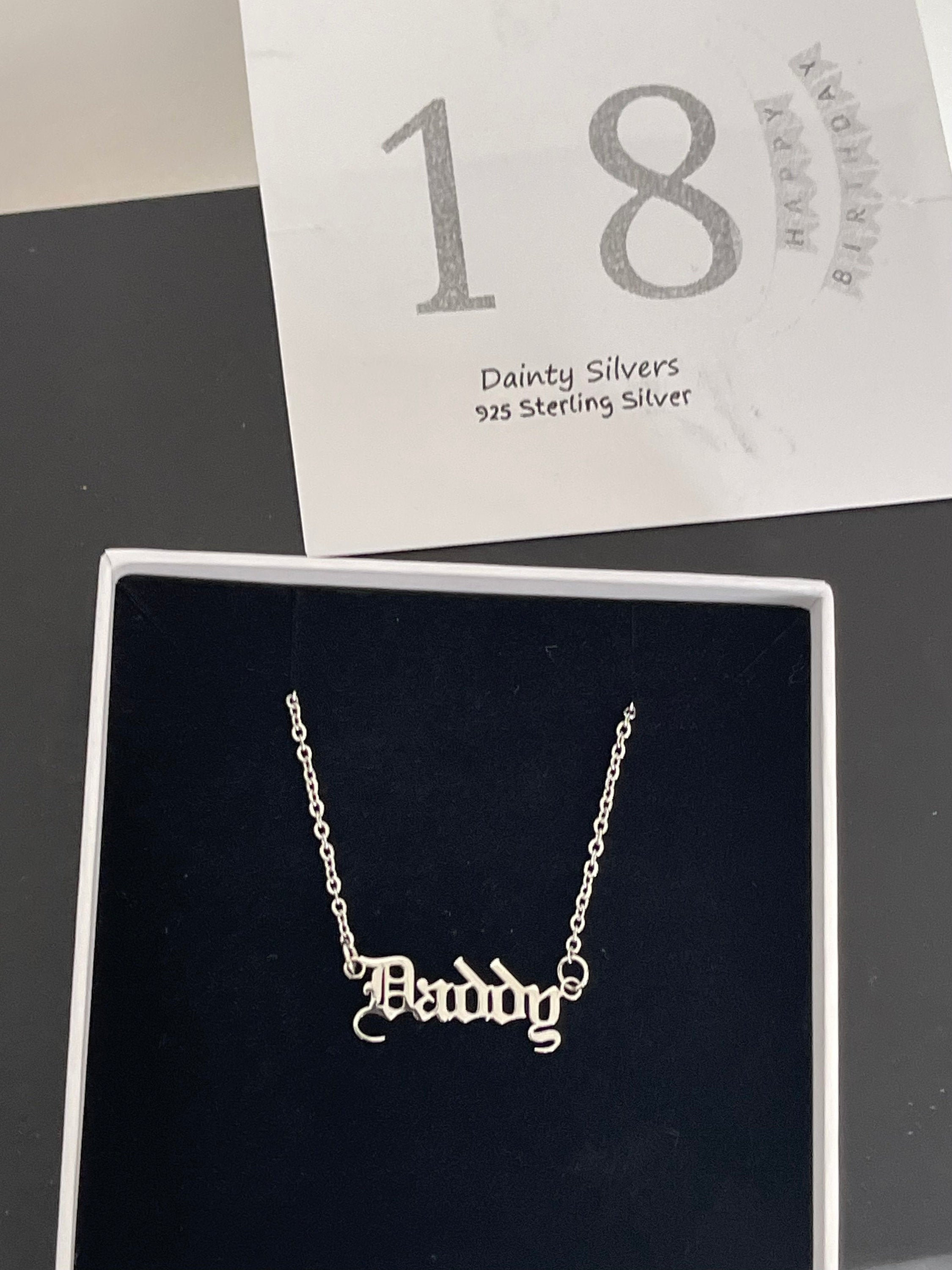 Old English Name Necklace in Sterling 