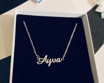 Sterling Silver Name Necklace - Custom Name Necklace - Personalized Name Plate - Dainty Cursive Name Necklace - Gift For Her