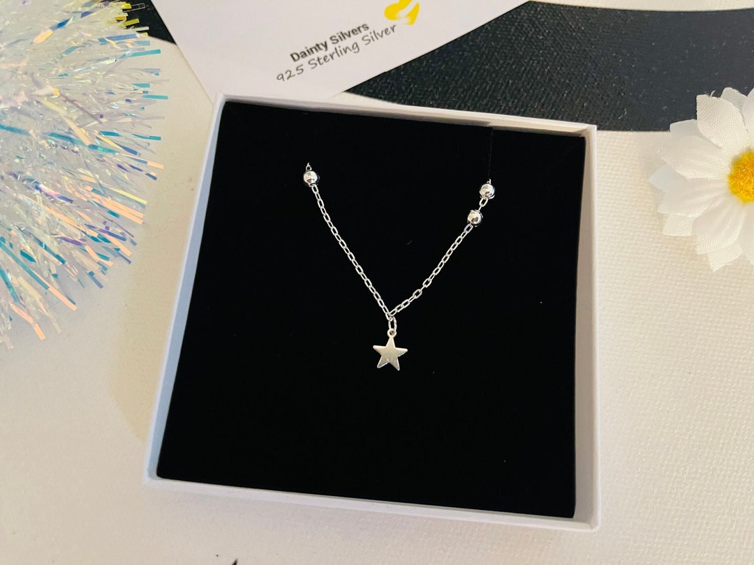 DAINTY STAR NECKLACE Cute Star Necklace Lucky Sterling - Etsy