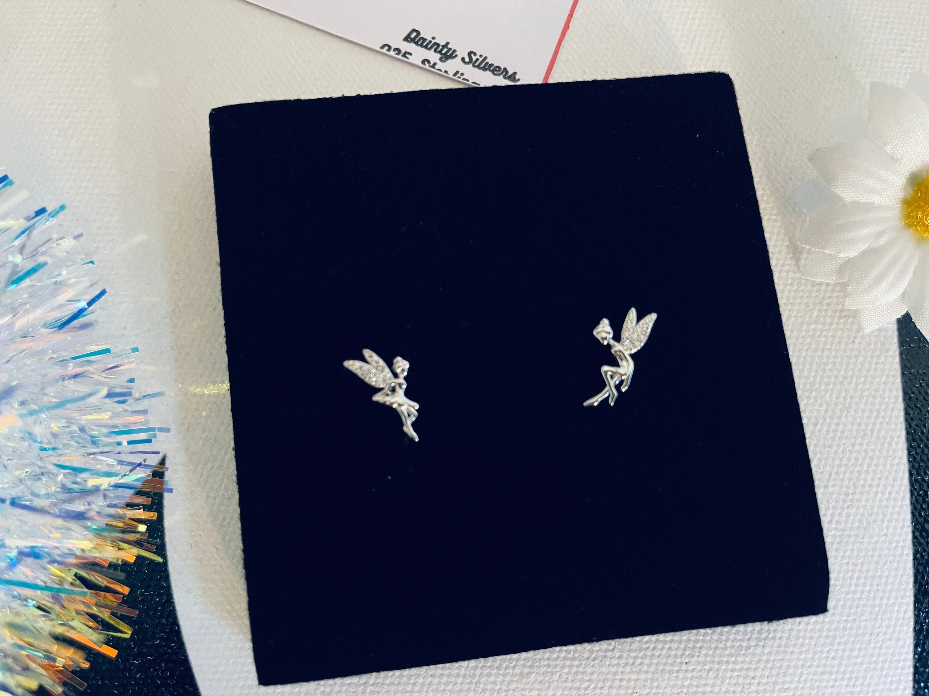 Sterling Silver Earrings, Women Earrings, Fairy Earrings, Dainty Silver Jewellery, Tinkerbell Earrings, Stud Earrings