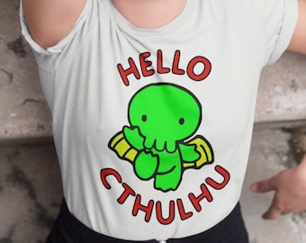 Cosmic Cuteness: Hello Cthulhu Fun Lovecraft T-Shirt