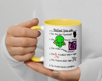 Lovecraft Mug with Color Inside - Cosmic Horror Coffee Cup