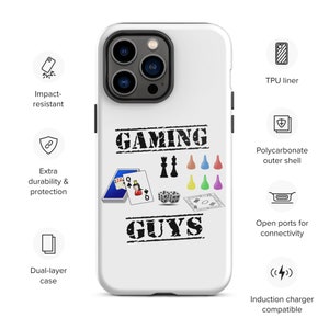 Funda de teléfono duradera para jugadores inspirada en el clásico Game Night