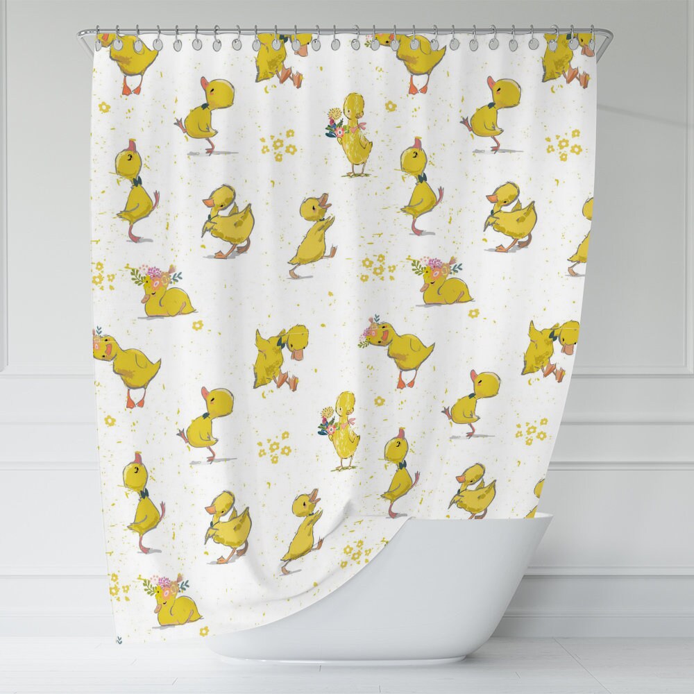 Little Duckling Duck Extra Long Shower Curtain Waterproof | Etsy
