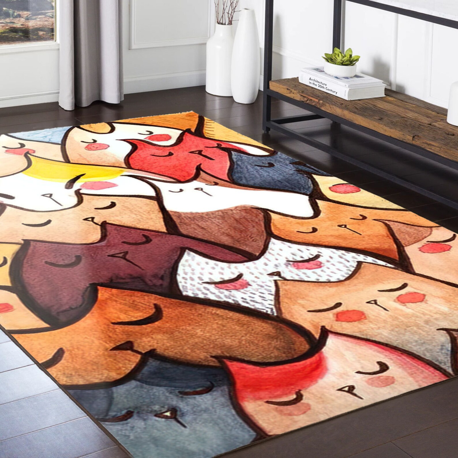 Cats World Rug alfombra de área antideslizante impresa en 3D Etsy