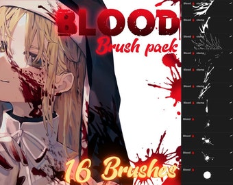 Anime Blood brush pack for procreate!