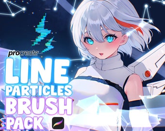 Anime line particle brush pack for procreate!