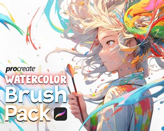 Procreate Watercolor brush pack for anime & manga | Brushes for iPad, watercolor brushes, watercolor texture