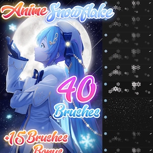 Anime snowflake brush pack for procreate!