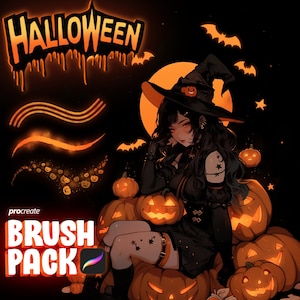 Procreate Halloween brush pack for anime & manga!