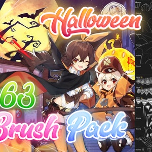 Anime Halloween brush pack for procreate!