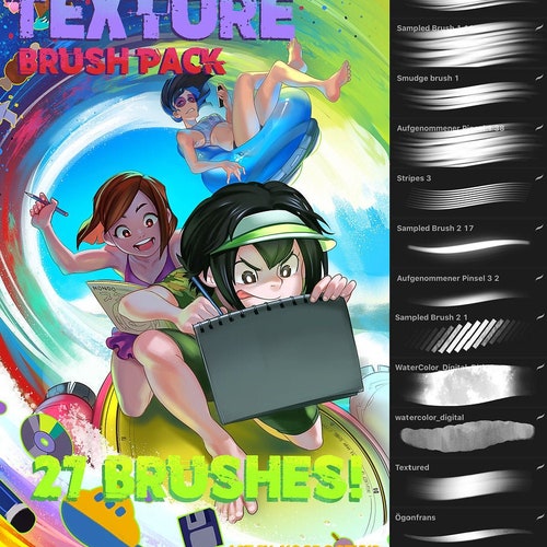 Anime Hair Brush Pack for Procreate Etsy