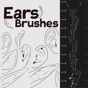 Anime ears brush pack for procreate!
