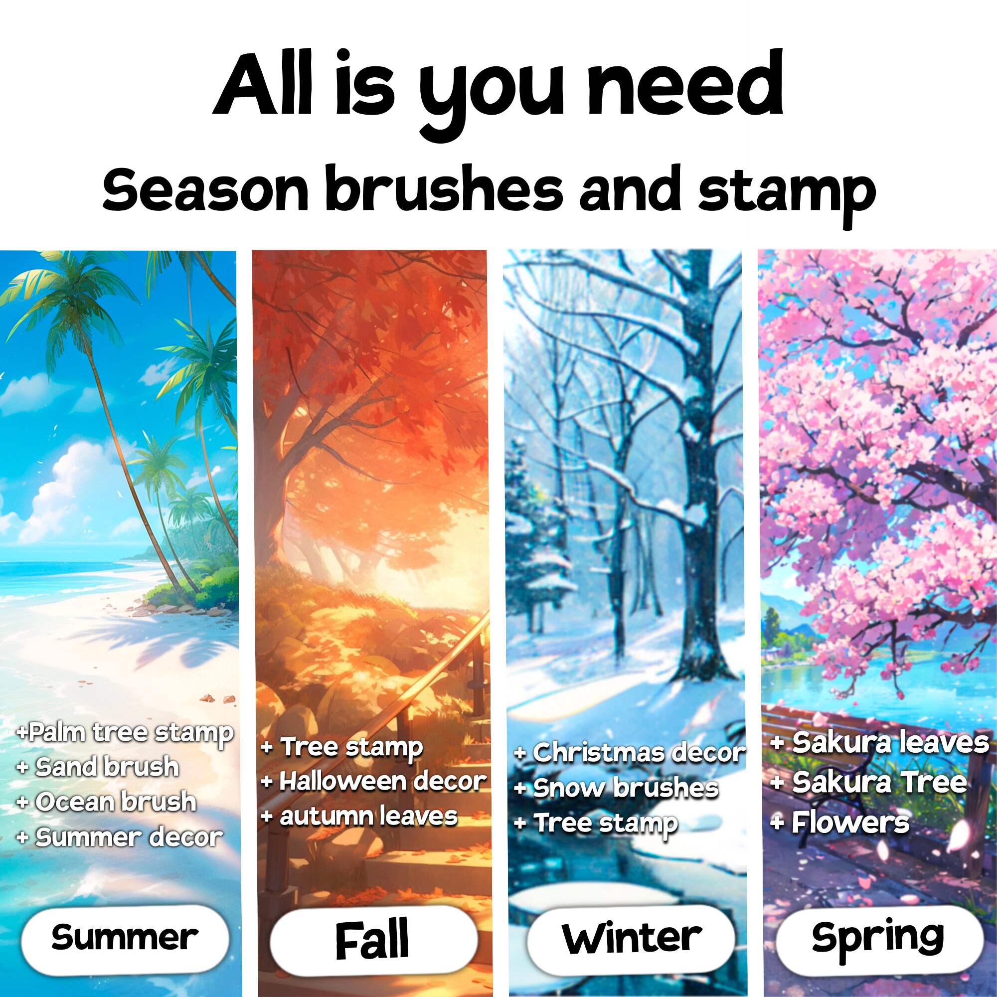 Procreate All in One Mega Pack, 3500+ Brushes: All is You Need Brush ...