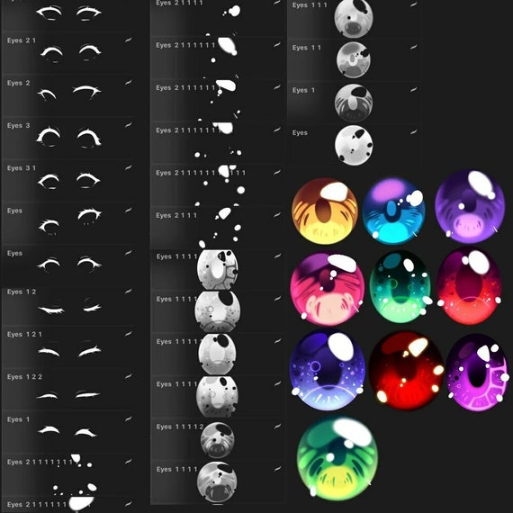 Anime Eyes 30 Procreate Brush Stamps 1447000