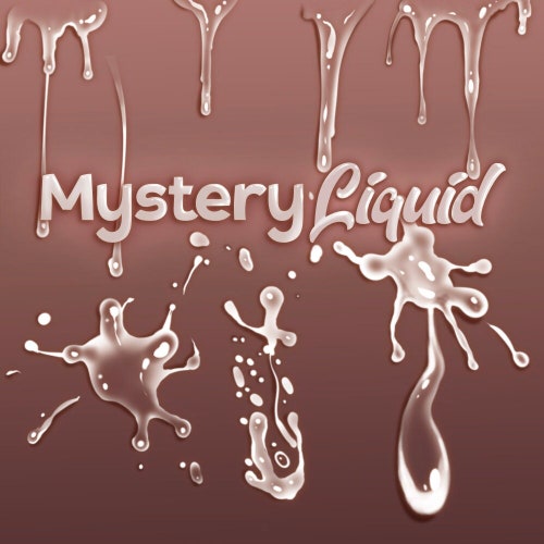 Mystery Liquid Brush Pack for Procreate: 25 unique brushes, Glossy drops, Glue Stamps, Blood Splashes