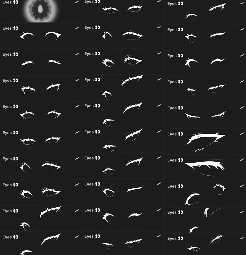 Anime Eyes Brush Pack for Procreate Etsy
