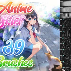 Anime skirt brush pack for procreate