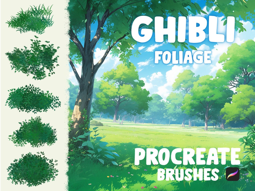 Ghibli Foliage Brush Pack for Procreate! - Etsy