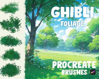 Ghibli foliage brush pack for procreate!