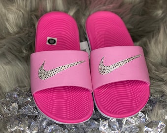 nike slides with diamonds