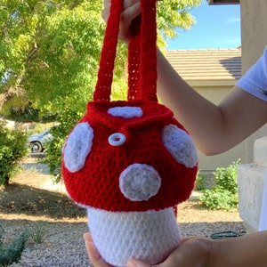 Crochet Mini Mushroom Backpack
